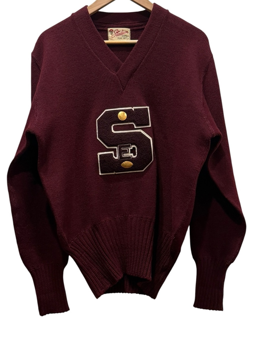 Vintage 1960s Stadium Wool Varsity Letterman Sweater Men’s S/M Chenille